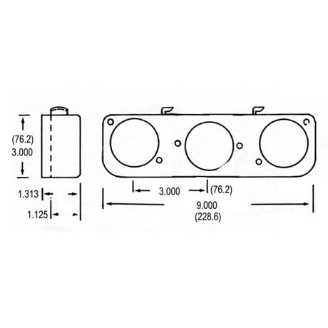 LH0472 Three lamp slimline turret assembly (both compressible and stationary ends)