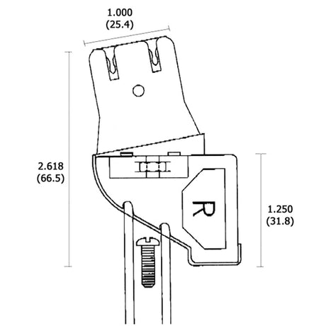 LH0475 Unshunted, water resistant, angled lamp holder/socket with screw down mounting and 5" leads