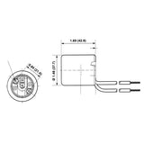 LH0487 E26/E27 4kv pulse rated, medium base lamp holder/socket with captive bushings and 18" leads