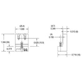 LH0491 Shunted, straight insertion T8 lamp holder/socket with screw down mounting