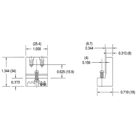 LH0491 Shunted, straight insertion T8 lamp holder/socket with screw down mounting