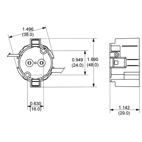 LH0506 PG12-1, 5kv pulse rated bipin HID lamp holder/socket with two hole mounting