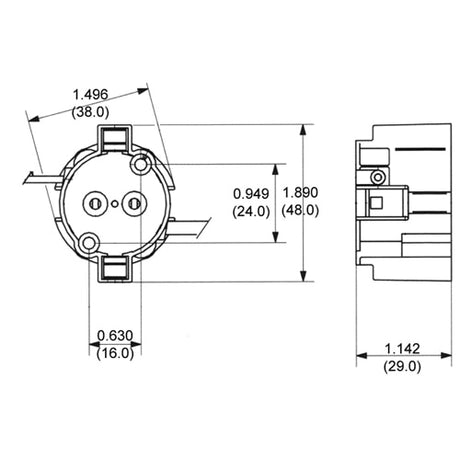 LH0506 PG12-1, 5kv pulse rated bipin HID lamp holder/socket with two hole mounting