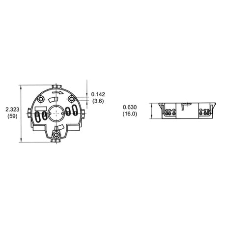 LH0509 2G8-1 60w, 85w or 120w 4 pin CFL lamp holder/socket with vertical three hole mounting