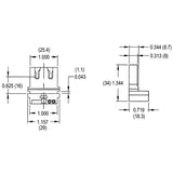 LH0510 Shunted, straight insertion T8 only, lamp holder/socket with slide on mounting