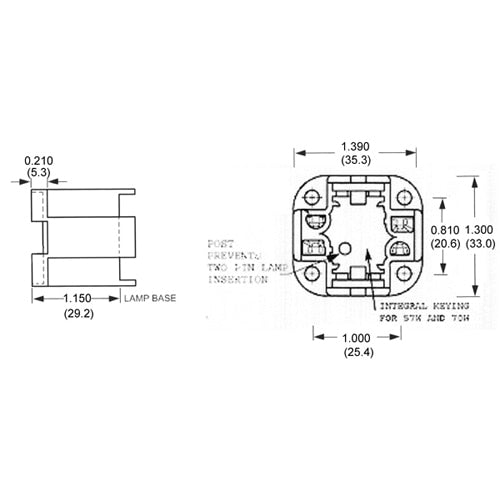 LH0517 75w GX24q-6 4 pin CFL lamp holder/socket with vertical four hole mounting