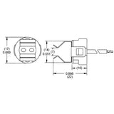 LH0523 G4, G5.3, G6.35 bipin halogen lamp holder/socket with 1/8 IPS hickey and 7" leads