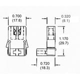 LH0524 Unshunted, T5 lamp holder/socket with push fit or screw down mounting and 12" leads