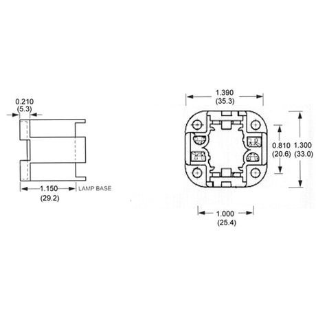 LH0529 26w, 32w, 42w G24q-3, GX24q-3 base 4 pin CFL lamp holder/socket with 4 hole vertical mounting