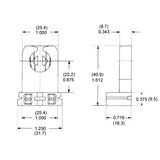 LH0532 Unshunted, T8-T12 medium bipin lamp holder/socket with slide on or screw mounting