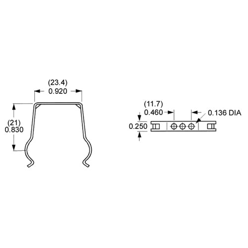 LH0535 2G11 screw mount dual tube lamp holder horizontal support clip