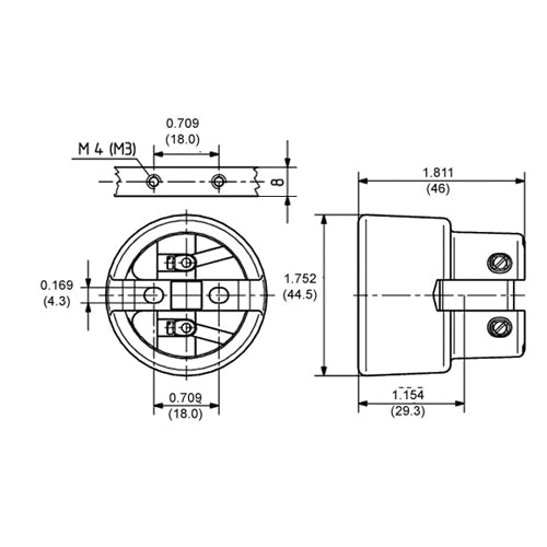 LH0551 E26/E27 4kv pulse rated HID lamp holder/socket with 2 hole mounting and set screw connections