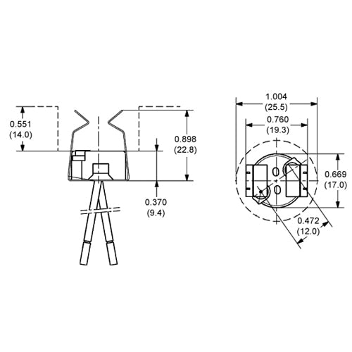 LH0552 GU5.3 bipin halogen lamp holder/socket with threaded mounting holes, bracket and 7" leads