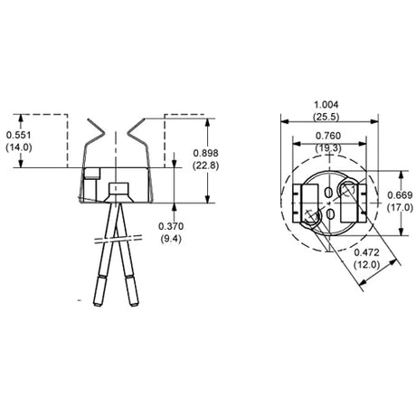 LH0553 GU5.3 bipin halogen lamp holder/socket with two mounting holes, bracket and 10" leads