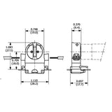 LH0556 Unshunted, T5 miniature bipin lamp holder/socket with snap in mounting