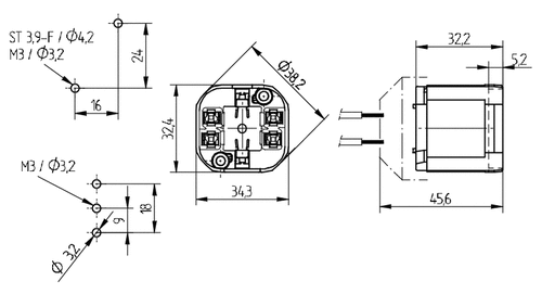 LH0561 26w, 32w, 42w G24q-3, GX24q-3 base 4 pin CFL lamp holder/socket with 2 hole vertical mounting