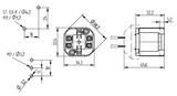 LH0561 26w, 32w, 42w G24q-3, GX24q-3 base 4 pin CFL lamp holder/socket with 2 hole vertical mounting