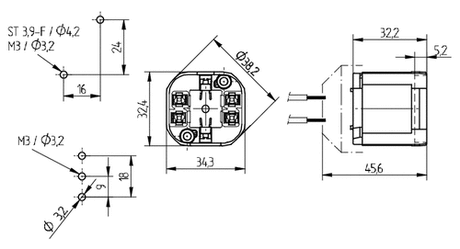 LH0561 26w, 32w, 42w G24q-3, GX24q-3 base 4 pin CFL lamp holder/socket with 2 hole vertical mounting