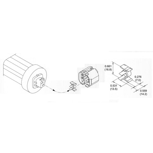 LH0566 57w, 75w GX24q-5, GX24q-6 base converter for many 4 pin CFL lamp holders/sockets