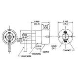 LH0569 Shunted, single pin slim line lamp holder/socket with 9" leads