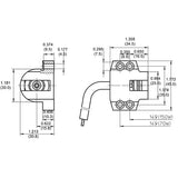 LH0579 RX7s, 20kv pulse rated HID double ended lamp holder/socket with 4 hole mounting and 39" leads