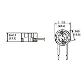 LH0582 GU10 twist and lock bipin halogen lamp holder/socket with 6" leads