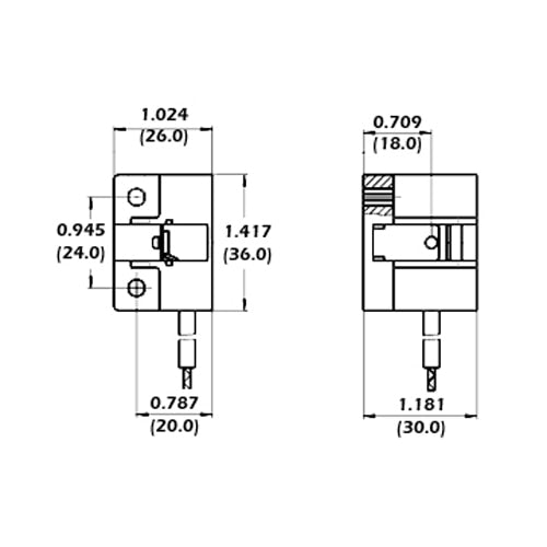 LH0584 RX7s, 5kv pulse rated, double ended HID lamp holder/socket with two hole mounting with 12" leads