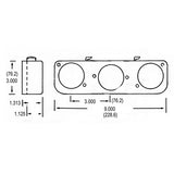 LH0593 3 lamp HO/VHO turret lamp holder/socket set (both stationary & compressible ends)