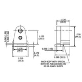 LH0595 Shunted, single pin slim line lamp holder/socket (stationary end) with slide on mounting