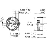 LH0601 GX10 5kv pulse rated HID turn and lock lamp holder/socket with two hole mounting