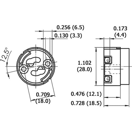 LH0601 GX10 5kv pulse rated HID turn and lock lamp holder/socket with two hole mounting