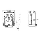 LH0603 Shunted, rotary locking, T8 only lamp holder/socket with push fit mounting and post/stop