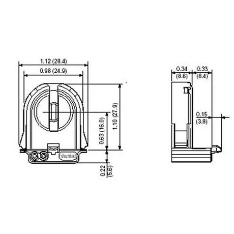 LH0603 Shunted, rotary locking, T8 only lamp holder/socket with push fit mounting and post/stop