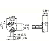 LH0604 G4, G5.3, G6.35 bipin halogen lamp holder/socket with mica front and 12" leads