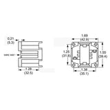 LH0609 22w GX32d-2 2 pin CFL lamp holder/socket with four hole vertical mounting