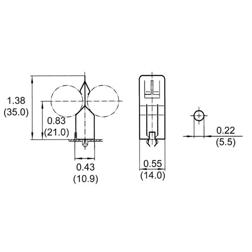 LH0626 2G10, 2G11 4 pin CFL lamp holder horizontal support with round push fit mounting