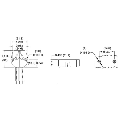 LH0628 Unshunted, disconnect "V" lock lamp holder/socket with 2 hole mounting and 8" leads