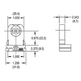 LH0630 Shunted, T8-T12 lamp holder/socket with slide on and push fit mounting