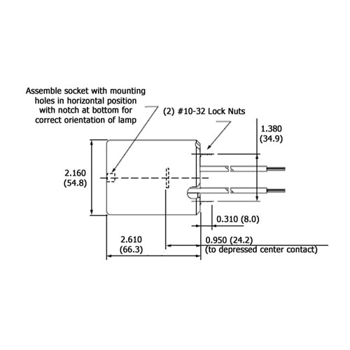 LH0637 EP39 4kv pulse rated, position oriented, mogul base lamp holder/socket with bushings and 12" leads