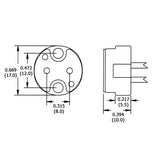 LH0642 G8 bipin halogen lamp holder/socket with two hole mounting, mica front and 12" leads