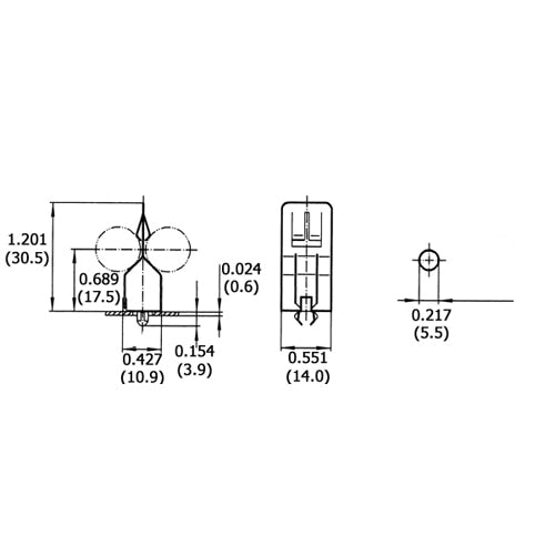 LH0644 G23, GX23, 2G7, 2GX7 lamp holder horizontal support with circular foot mounting