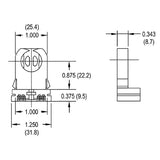 LH0652 Unshunted, T8-T12 low profile lamp holder/socket with push fit/slide on mounting