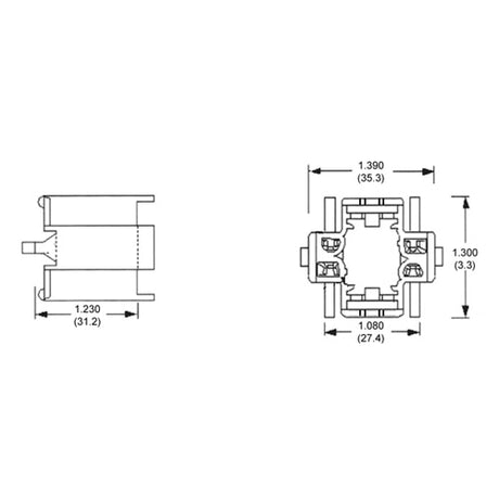 LH0658 26w, 32w, 42w G24q-3, GX24q-3, GX24q-4 CFL 4 pin lamp holder/socket with push fit mounting