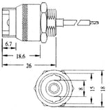 LH0664 R7s double ended halogen lamp holder/socket spring loaded with threaded mounting and 6" leads