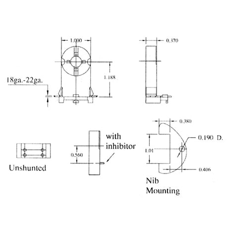 LH0683 Unshunted, T8 only rotary locking lamp holder/socket with push fit mounting and post/stop