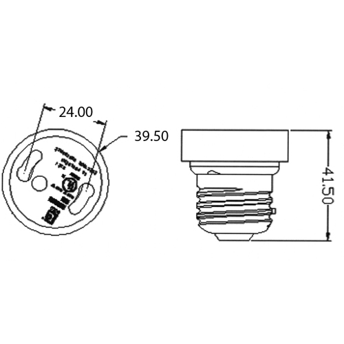 LH0703 GU24 CFL to E26 medium base lamp holder/socket permanent locking adapter