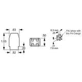 LH0709 G10q, T8 circline lamp holder/socket with push fit mounting