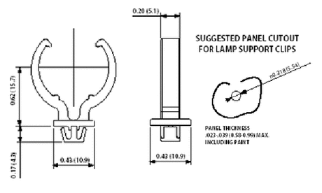 LH0717 2G11 base lamp holder vertical support with push fit circular hole mounting