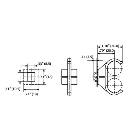 LH0722 2G11 base lamp holder horizontal support with rectangular foot mounting