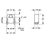 LH0724 Unshunted, "V" lock T5 miniature bipin lamp holder/socket with push fit mounting